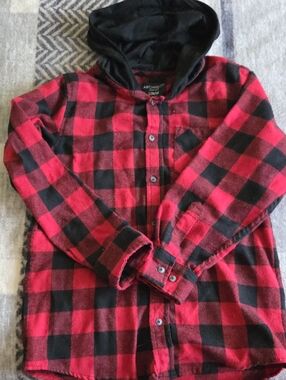 Architect Red & Black Buffalo Plaid Hooded Shirt